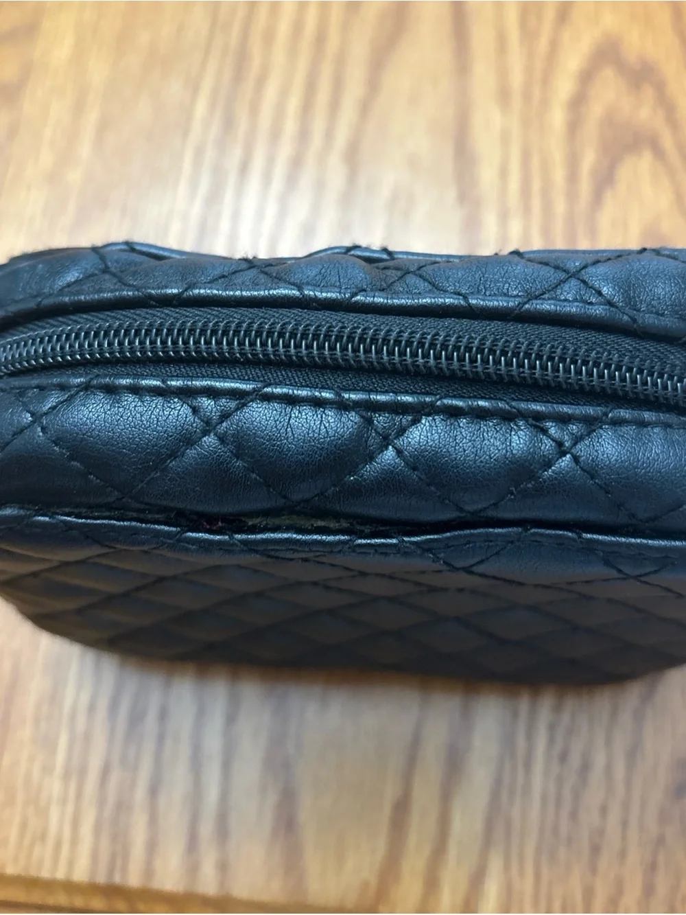 Trish McEvoy Quilted Leather Cosmetic Pouch - Black